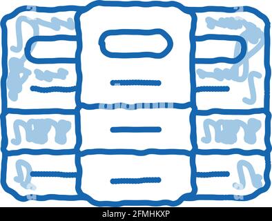 protective shield doodle icon hand drawn illustration Stock Vector