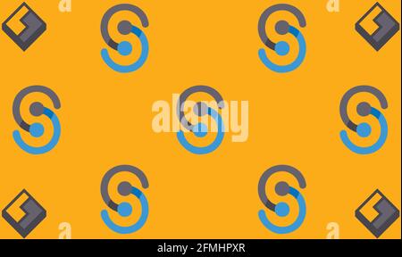 abstract box and loop on golden background Stock Vector