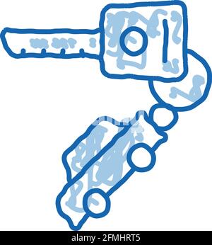 car keys doodle icon hand drawn illustration Stock Vector