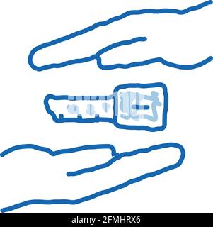 hand over car keys doodle icon hand drawn illustration Stock Vector