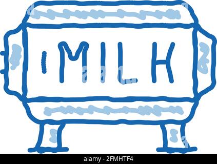 amount of milk in tank doodle icon hand drawn illustration Stock Vector