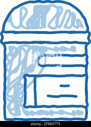 trash can doodle icon hand drawn illustration Stock Vector