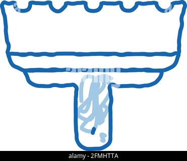 tile spatula doodle icon hand drawn illustration Stock Vector