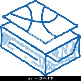 pin down tile doodle icon hand drawn illustration Stock Vector