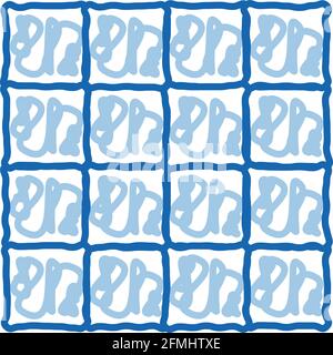 symmetrical tile surface doodle icon hand drawn illustration Stock Vector