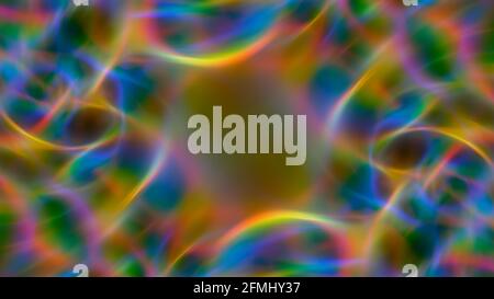Abstract dark background with glowing neon pattern. Stock Photo
