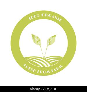 Organic farming business template logo. Agriculture company symbol. Vector illustration branding design. Stock Vector
