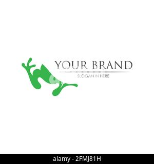 Frog Logo Template vector illustration design Stock Vector