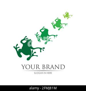 Frog Logo Template vector illustration design Stock Vector