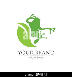 Frog Logo Template vector illustration design Stock Vector