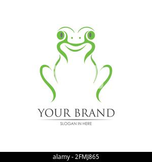 Frog Logo Template vector illustration design Stock Vector