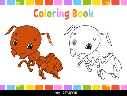 Coloring book for kids. Cartoon character. Vector illustration. Fantasy page for children. Black contour silhouette. Isolated on white background. Stock Vector