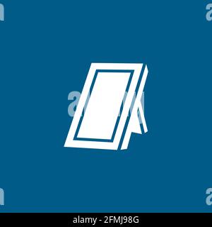 Photo Frame Icon On Blue Background. Blue Flat Style Vector Illustration. Stock Vector