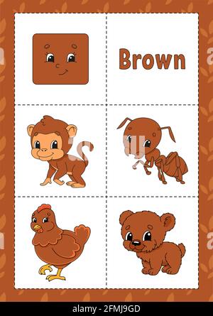 https://l450v.alamy.com/450v/2fmj9gd/learning-colors-flashcard-for-kids-cute-cartoon-characters-picture-set-for-preschoolers-education-worksheet-vector-illustration-2fmj9gd.jpg