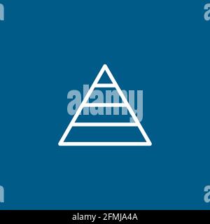 Pyramid Line Icon On Blue Background. Blue Flat Style Vector Illustration. Stock Vector