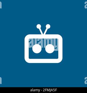 Radio Icon On Blue Background. Blue Flat Style Vector Illustration. Stock Vector