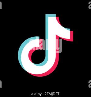 Tricolor melody icon. Social media concept. Vector illustration on black background Stock Vector