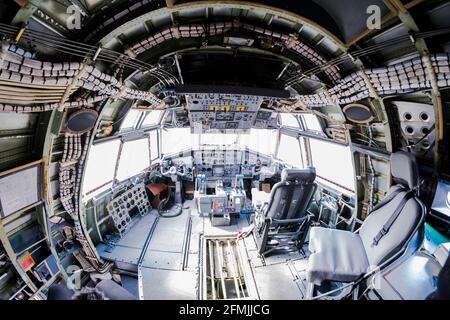Hohn, Germany. 25th Mar, 2021. Parts of the cockpit of a decommissioned Transall C-160 have already been dismantled. (to dpa 'The last German Transall - 'Soon the Brummel will fly no more'') Credit: Frank Molter/dpa/Alamy Live News Stock Photo