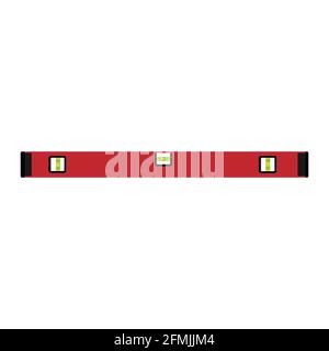 Red spirit level isolated on white background. Stock Vector