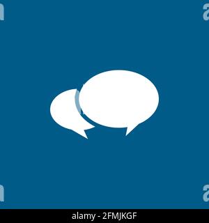 Speech Bubble Icon On Blue Background. Blue Flat Style Vector Illustration. Stock Vector