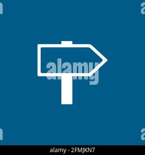 Signpost Icon On Blue Background. Blue Flat Style Vector Illustration. Stock Vector