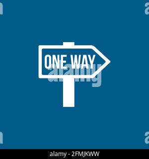 Signpost Icon On Blue Background. Blue Flat Style Vector Illustration. Stock Vector