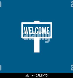 Signpost Icon On Blue Background. Blue Flat Style Vector Illustration. Stock Vector