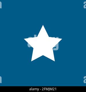 Star Icon On Blue Background. Blue Flat Style Vector Illustration. Stock Vector