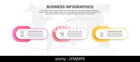 Vector infographics three label cards with arrows. Business concept of 3 steps, options. Infographic template for diagram, business, web, banner Stock Vector