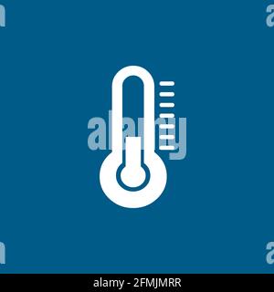 Thermometers Icon On Blue Background. Blue Flat Style Vector Illustration. Stock Vector