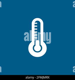 Thermometers Icon On Blue Background. Blue Flat Style Vector Illustration. Stock Vector