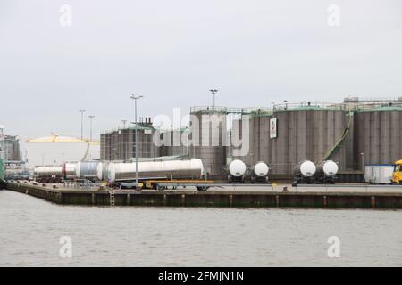 Tanks of Vopak at  the Koningin Wilheminahaven Harbor in Vlaardingen as part of the port of Rotterdam Stock Photo