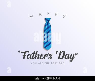 Happy father's day blue, black and white colors postcard. Happy Fathers Day creative congrats. Brush font lovely poster, calligraphic elements. Isolat Stock Vector