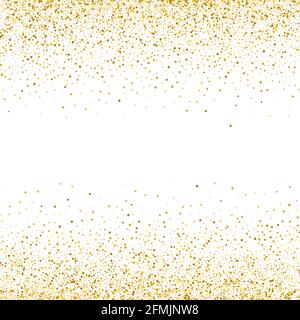 Gold glitter texture on white background Golden dots background Stock Vector