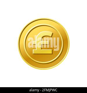 Pound sterling coin. Currency exchange. Pound sign Stock Vector