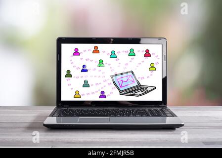 Email concept shown on a laptop screen Stock Photo