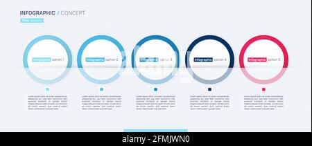 Stylish vector infographic concept template. Five options Stock Vector