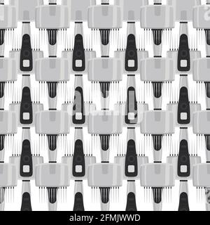 Abstract seamless medical pipette, dropper for laboratory on white background. Pattern dropper consisting of many identical glass laboratory medical p Stock Vector