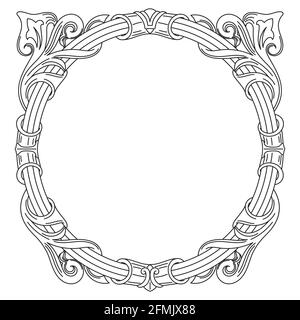 Vintage frame in floral, Victorian style Stock Vector