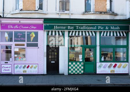 Herne Bay Traditional Pie and Mash shop, Herne Bay, Kent, England, UK. Stock Photo