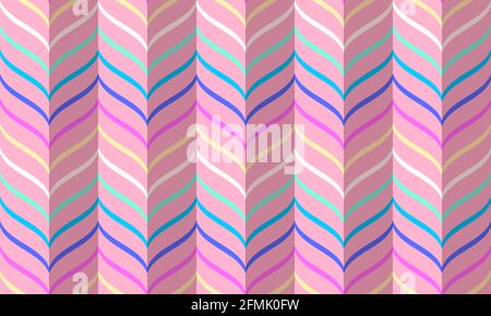 Rainbow chevron pattern, seamless vector geometric background. Unicorn magic rainbow stripes pattern. Abstract geometric wave background. Stock Vector