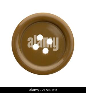 Large plastic clothes button isolated on white background Stock Photo