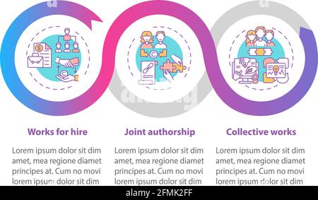 Copyright law regulation vector infographic template Stock Vector