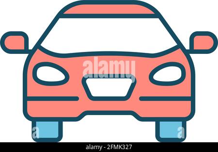 Car driving RGB color icon Stock Vector