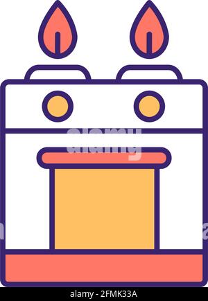 Cooking appliance RGB color icon Stock Vector