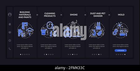 Domestic air pollutants onboarding vector template Stock Vector