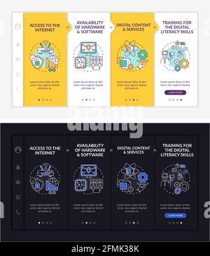 Digital inclusion components onboarding vector template Stock Vector