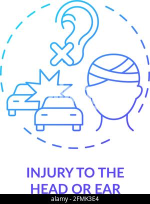 Injury to head and ear concept icon Stock Vector