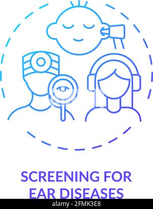 Screening for ear diseases concept icon Stock Vector