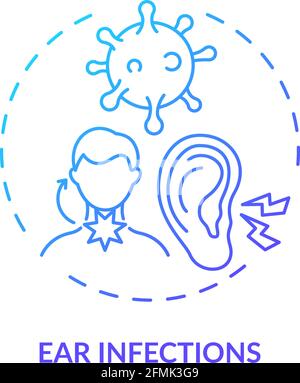Ear infections concept icon Stock Vector